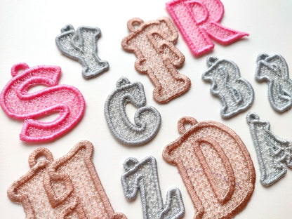Lace Monogram Font Charm Earrings FSL