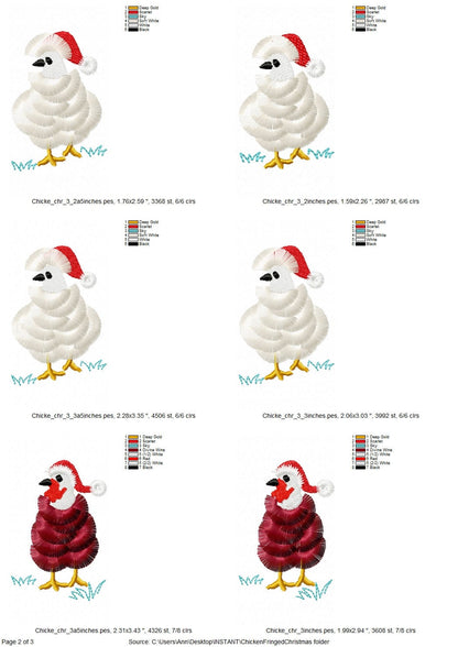Christmas chhicken Santa Set of 3