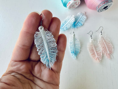 Delicate Feather Earrings Charm FSL