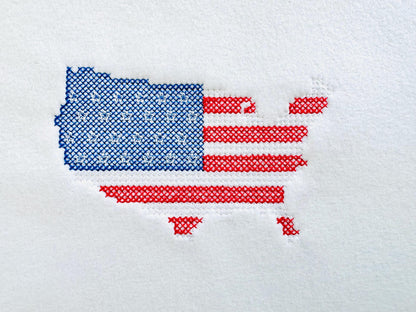 Cross stitch US States outline map