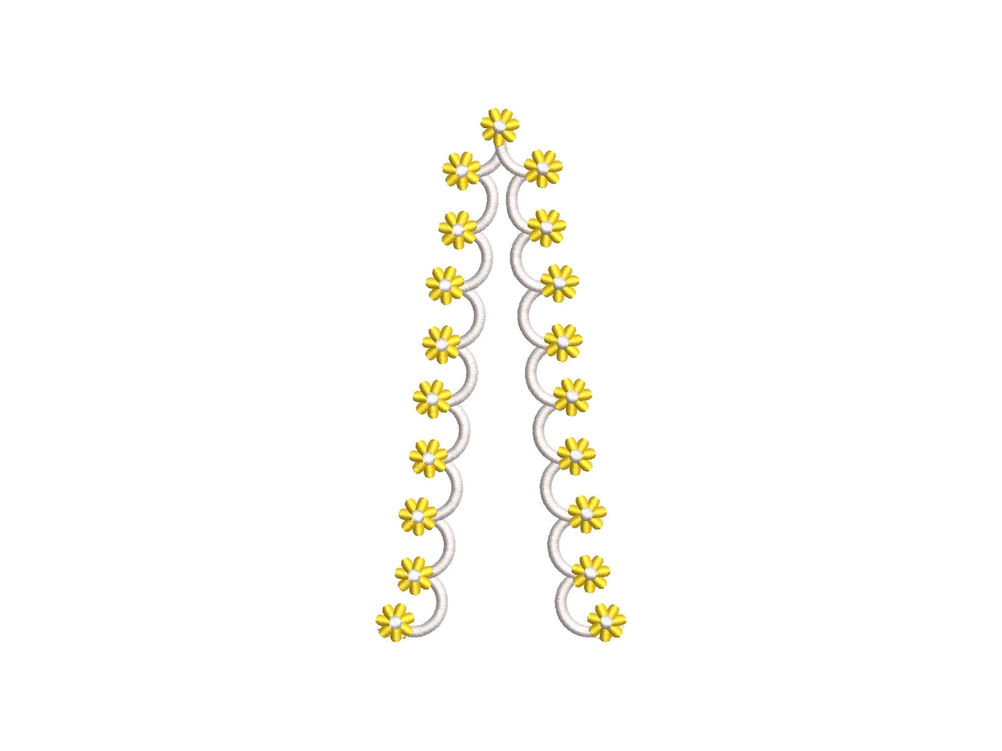 Floral Scalloped Edge Split Side Seam