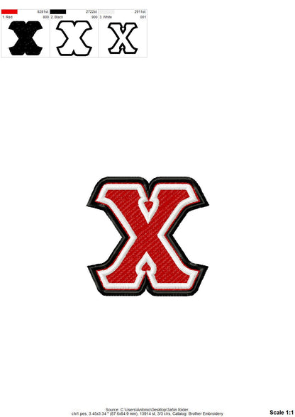 Double Outline Fill Stitch Greek Font