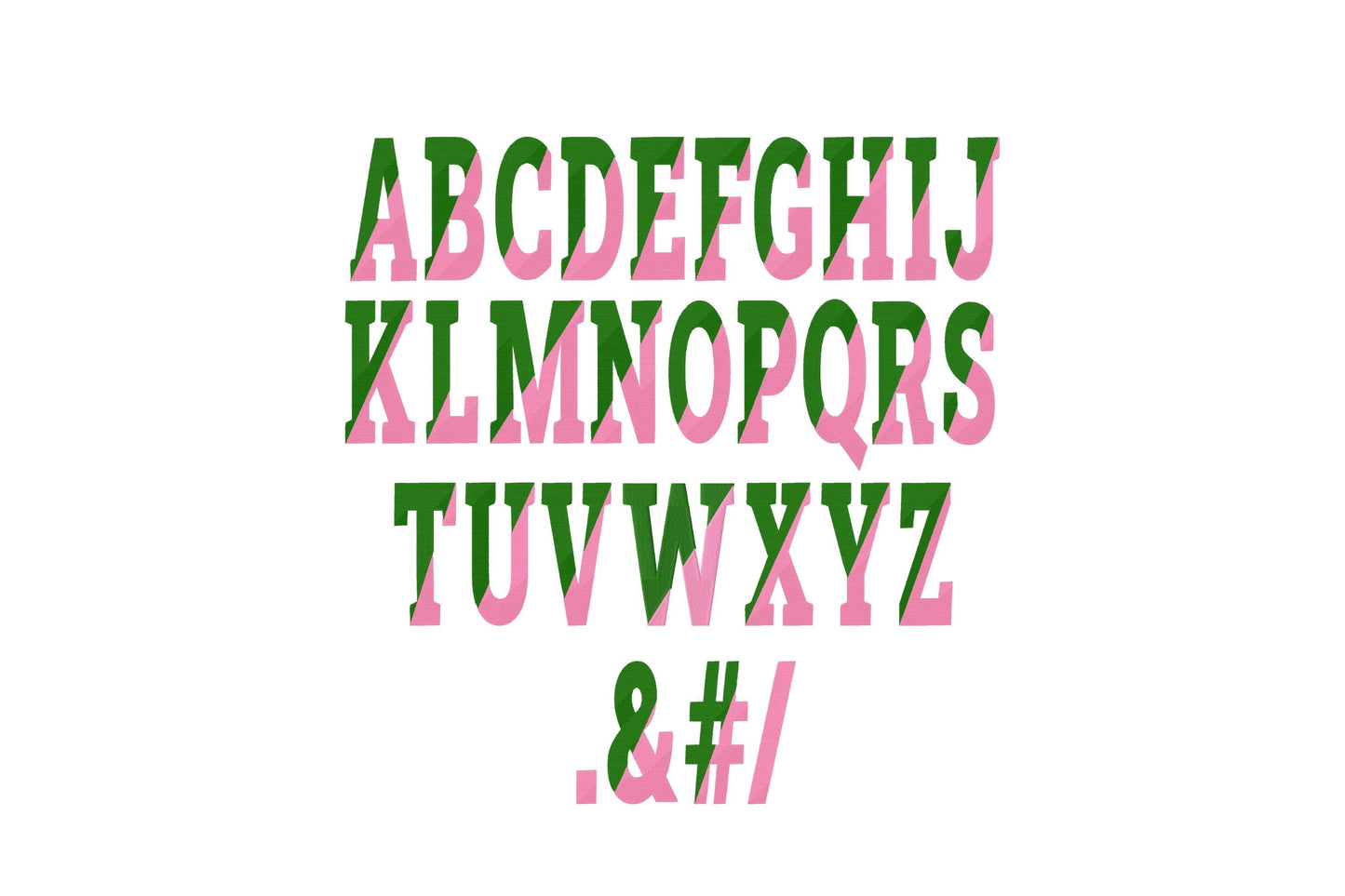 Diagonal Split Varsity Collegiate Font