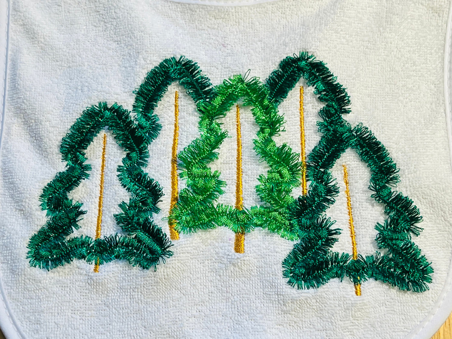 Fringed Christmas Tree Outline 3 In A Row
