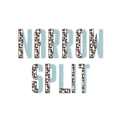 Leopard Spots and Fill Stitch Narrow Split Font