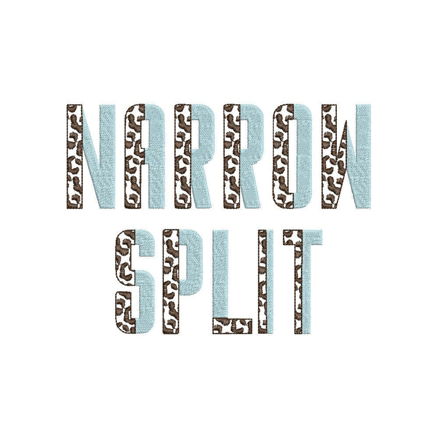 Leopard Spots and Fill Stitch Narrow Split Font