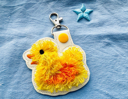 Fringed Rubber Duck Keychain