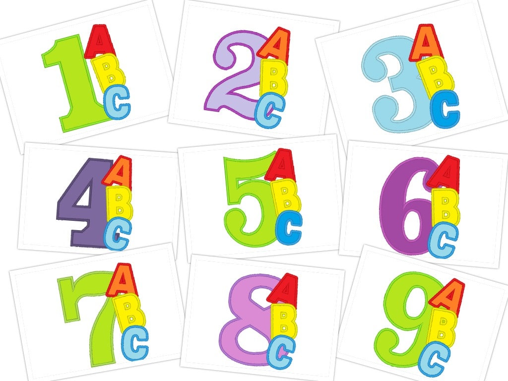 ABC School Birthday Numbers Applique Embroidery Design – Artapli designs