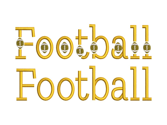 Satin Stitch Football Font Set of 2