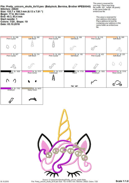 Skulls and Bones Halloween Unicorn