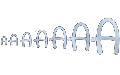 Cute Light fill Stitch Font alphabet monogram transparent letters