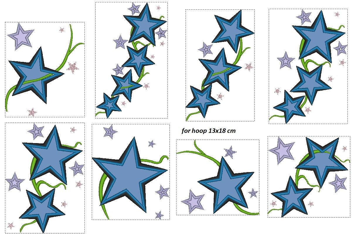 Star Applique Set of 3