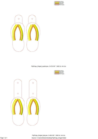 Fringed Summer Flip Flops Keychain