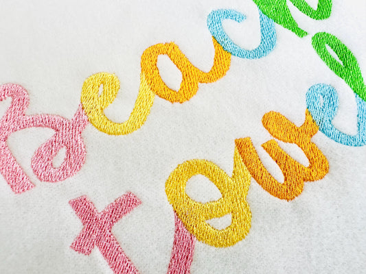 Fill stitch handwritten Font alphabet letters kids baby name monogram