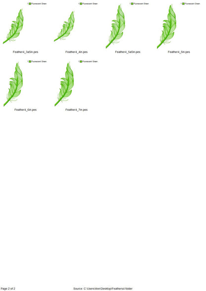 Light Stitch Feather Set of 4 – Appliqué machine embroidery design by Artapli