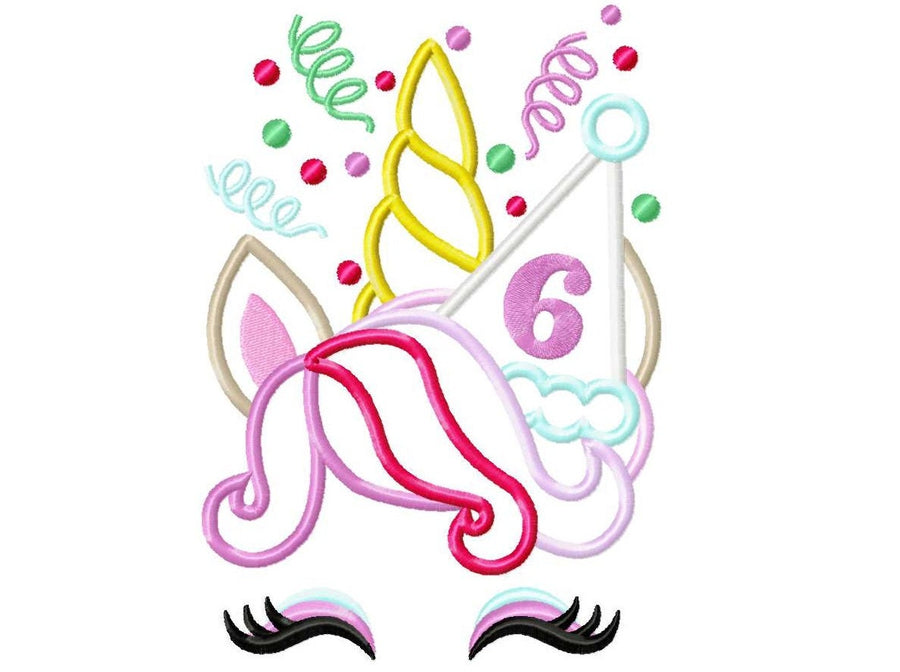 Festive Unicorn Birthday Number 6