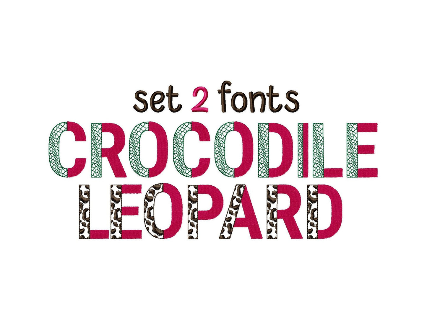 Duotone Split Patterned Font Set of 2