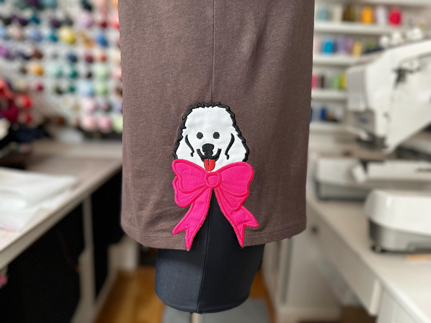 Poodle Dog and Bow Applique