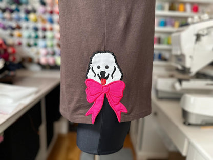 Poodle Dog and Bow Applique