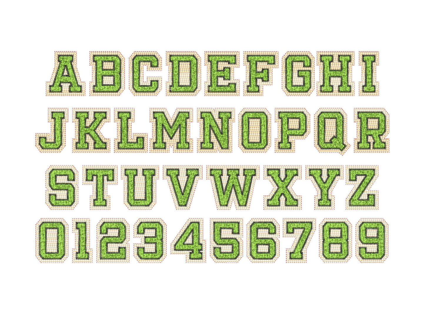 Mini Faux Chenille Glitter HTV Vinyl Font