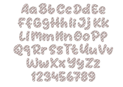 Retro Gingham Plaid Patterned Fun Font