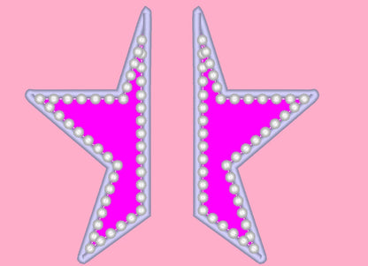 Split Star Diva applique sport machine embroidery design for hoodie or
