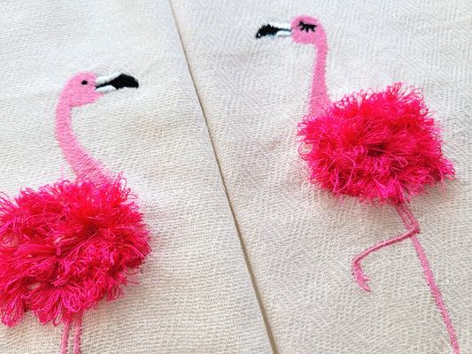 Fringed Flamingo Set of 2