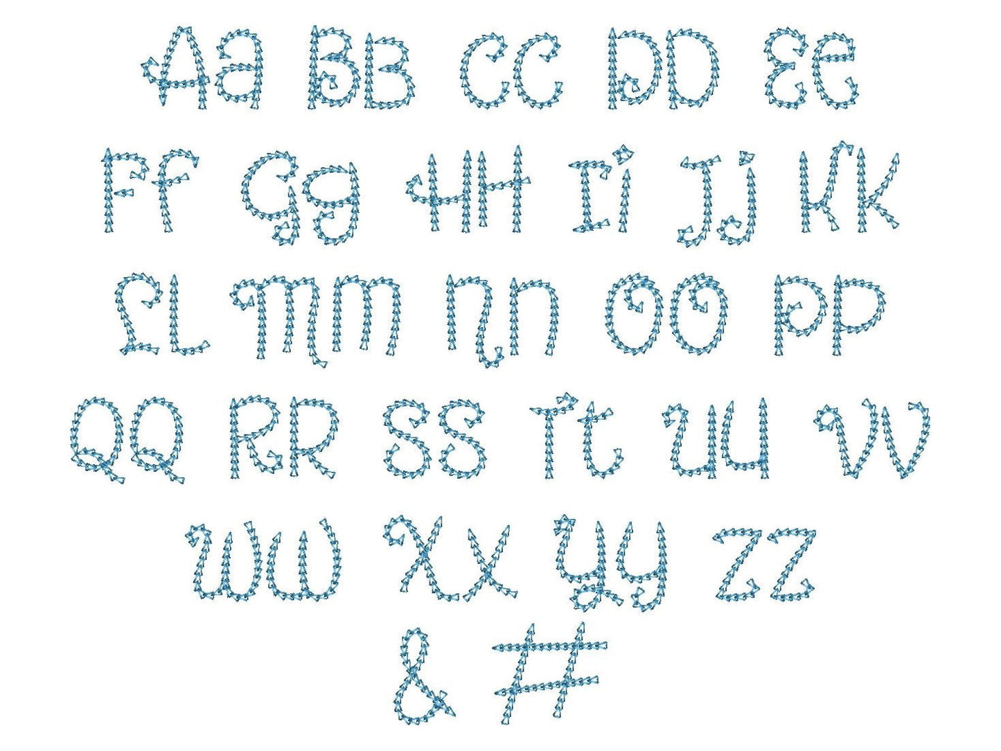Quick Light Stitch One Height Chain Font