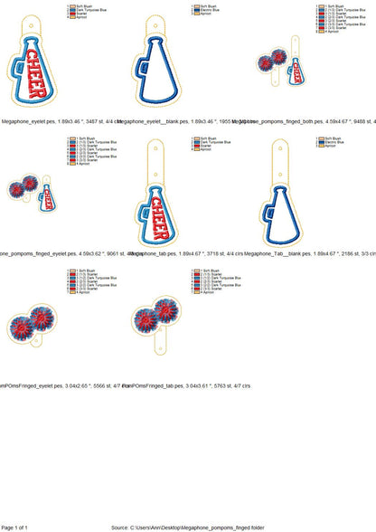 Cheerleader Sports Keychain Set