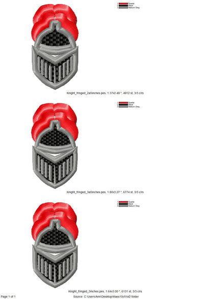 Fringed fluffy chenille Awesome Knight Helmet machine embroidery