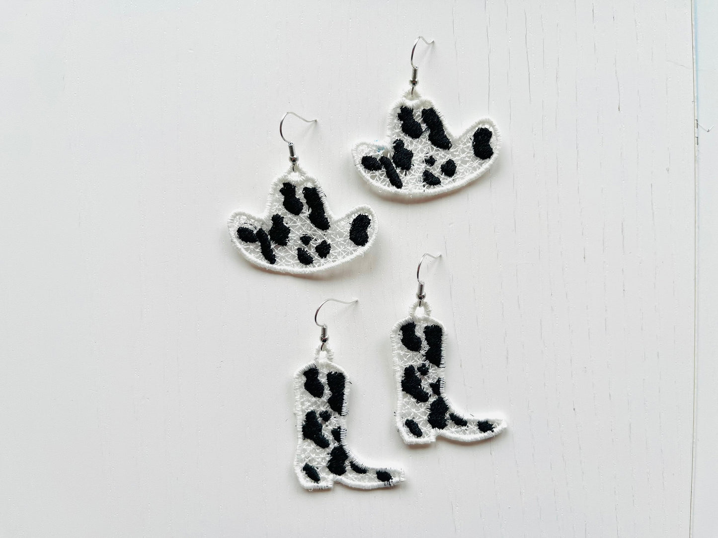 Cowboy Cowgirl Boots and Hat Earrings