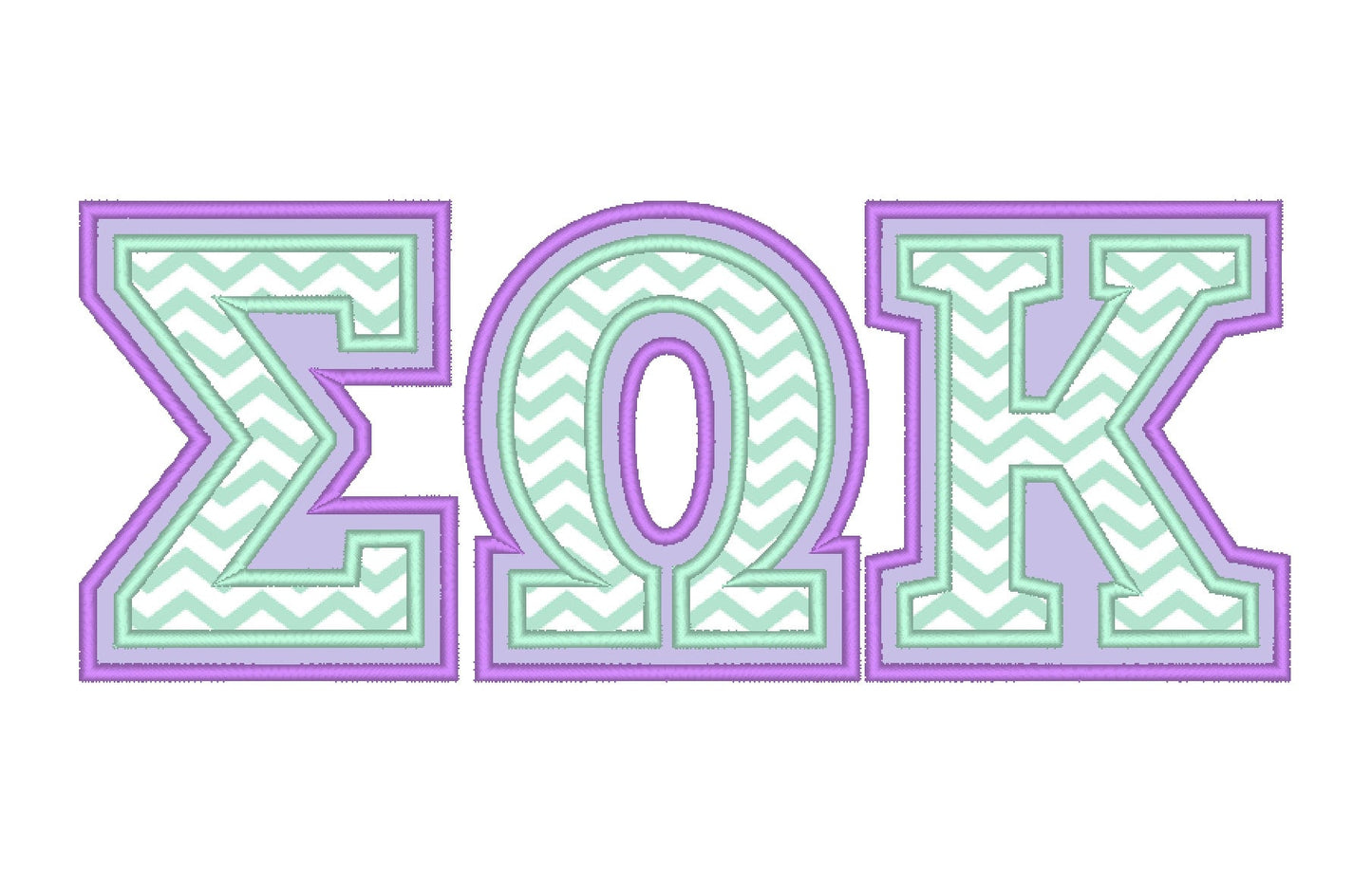 2-Layer Applique Sororities Greek Font