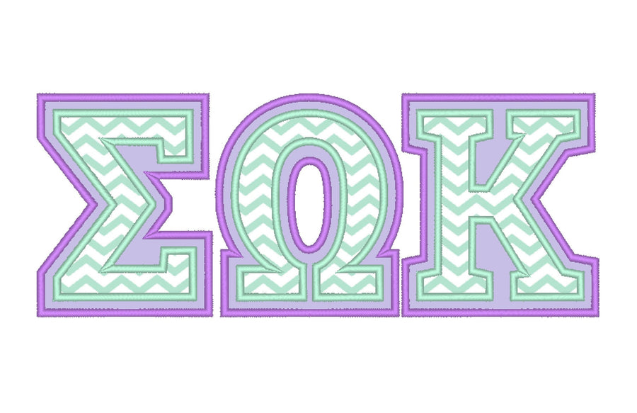 2-Layer Applique Sororities Greek Font