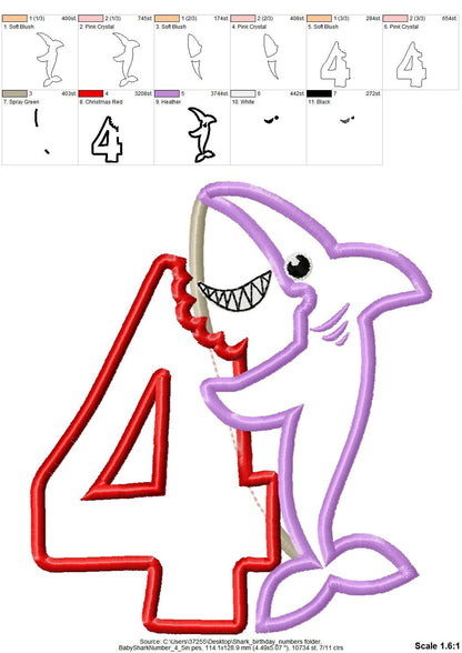 Baby Shark Birthday Number 4 Four