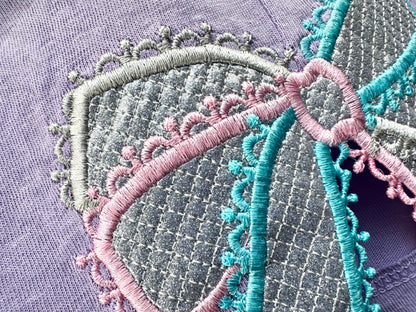 Lace Split Side Seam Bow Applique