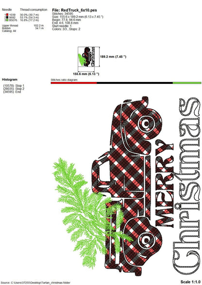 Gingham Tartan Patterned Christmas Saying Set