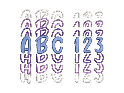 Stacked Satin Stitch Fancy Font