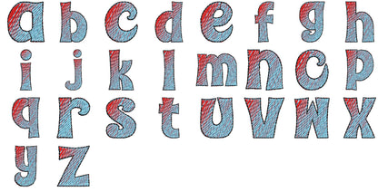 Gradient Iridescent Fill Stitch Font Mea