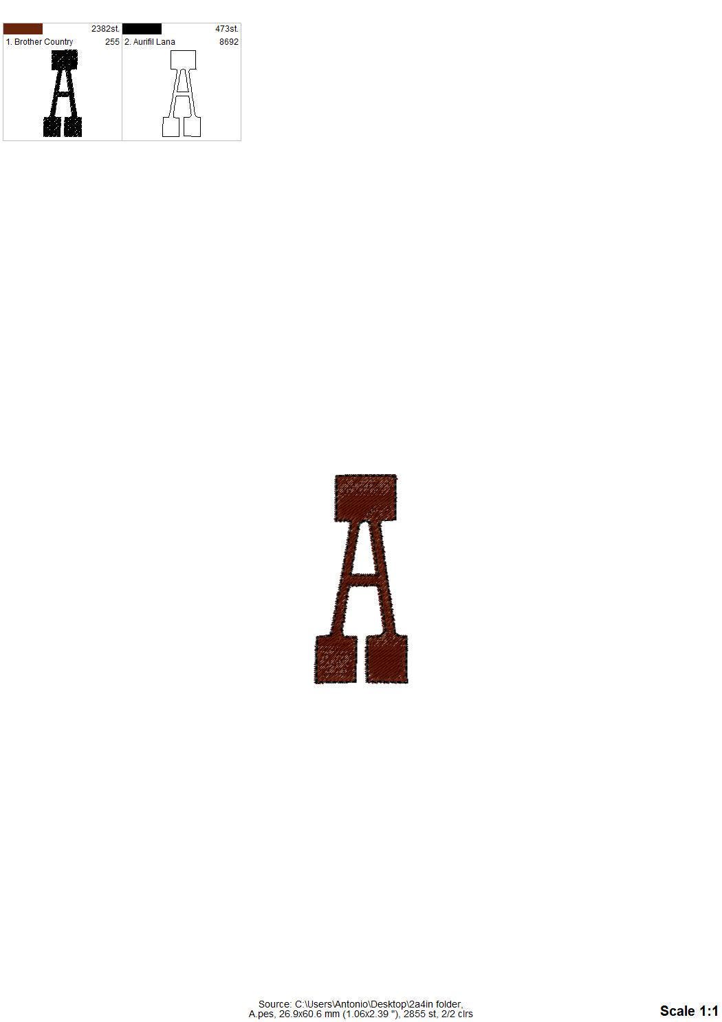 Fill Stitch Western Block Font