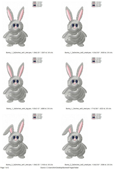 Fringed Easter Bunny Set of 3