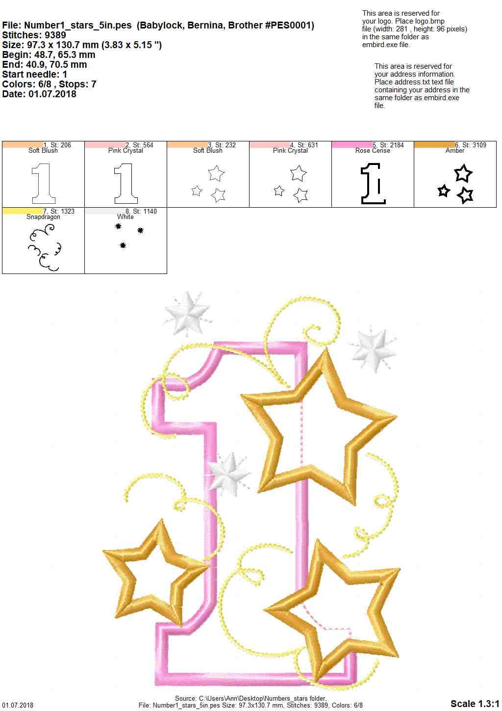 Twinkle Sparkling Swirl Star Birthday Numbers