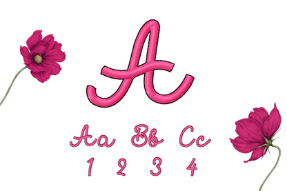 Satin Stitch and Outline Handwritten Font Barb