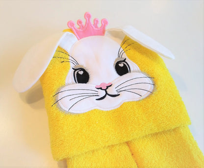 Bunny Princess Crown Hooded Towel
