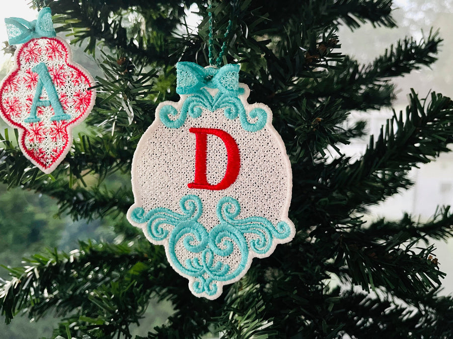 Christmas Ornament Monogram and Unique Hanger