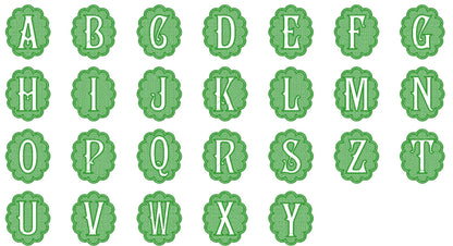 Old Fashioned Scalloped Embossed Monogram