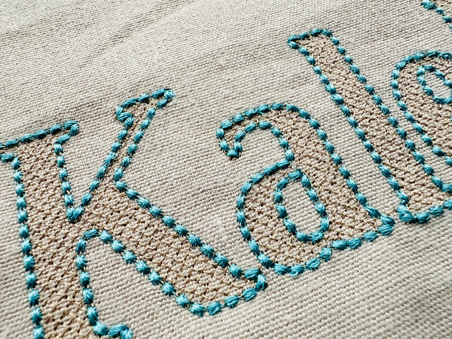 Puffy Bean Stitch Outline Block Type Font