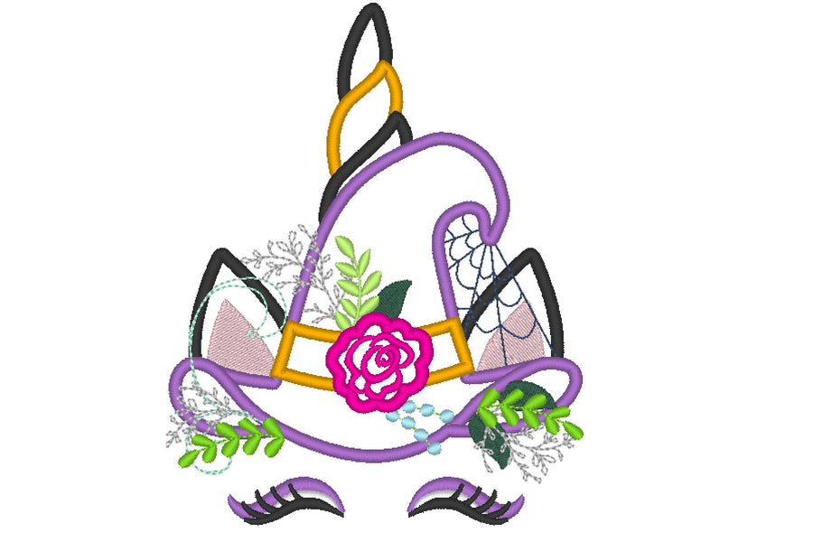 Halloween Unicorn with Witch Hat