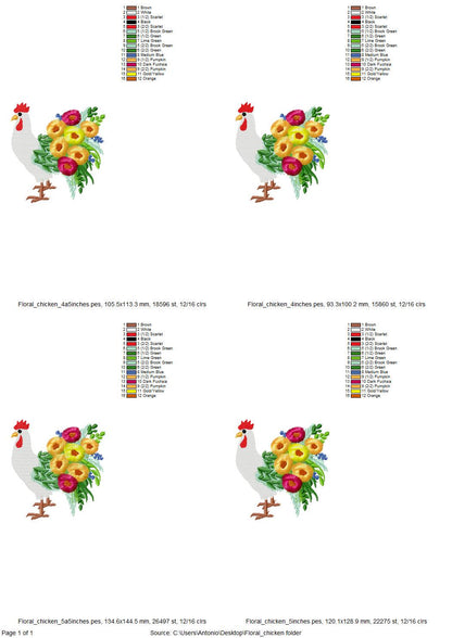 Fringed Floral Chicken Rooster