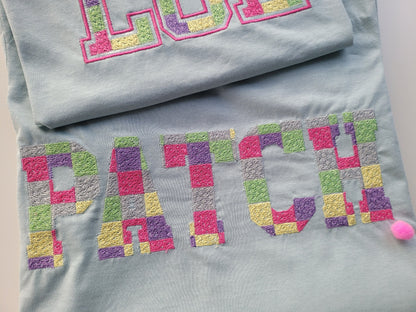 Faux Chenille Patch Block Font