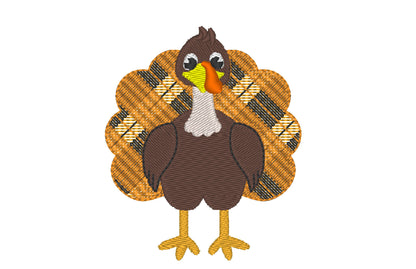 Turkey gobble Plaid checkered gingham tartan Thanksgiving Turkey